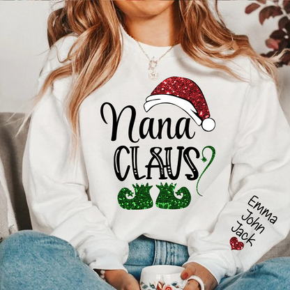 Personalized Nana Claus And Kids Sweatshirt