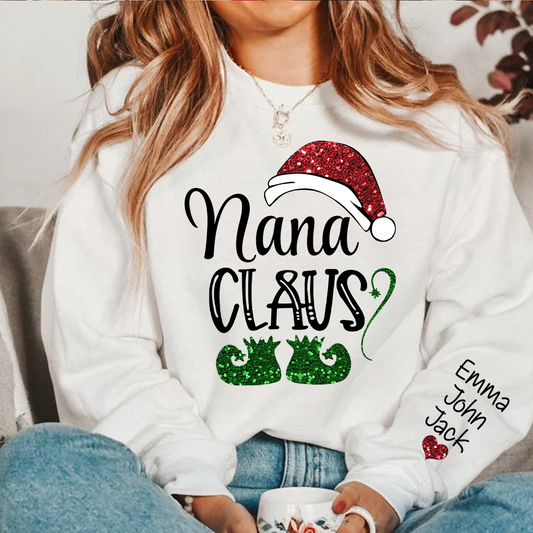 Personalized Nana Claus And Kids Sweatshirt