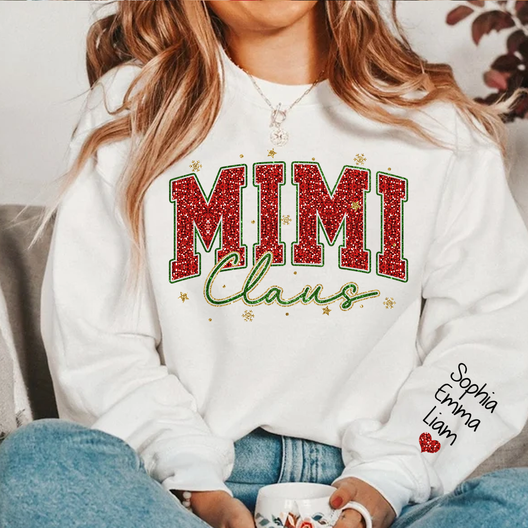 Personalized Mimi Claus Christmas And Kids 2024 Sweatshirt