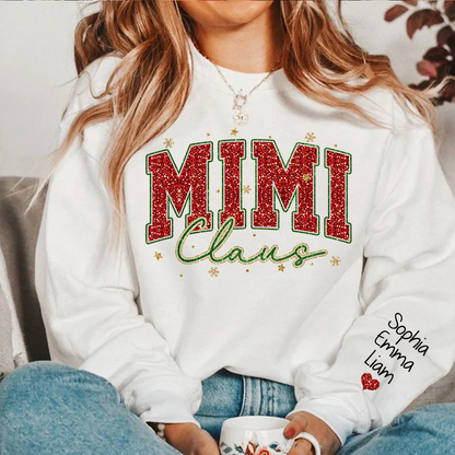 Personalized Mimi Claus Christmas And Kids 2024 Sweatshirt