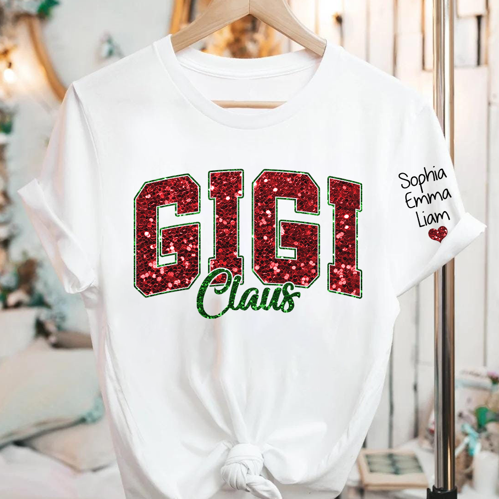 Custom Gigi Claus Christmas And Kids T-Shirt