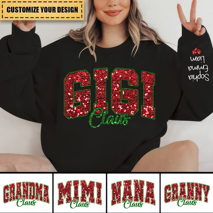 Custom Gigi Claus Christmas And Kids V2 Sweatshirt