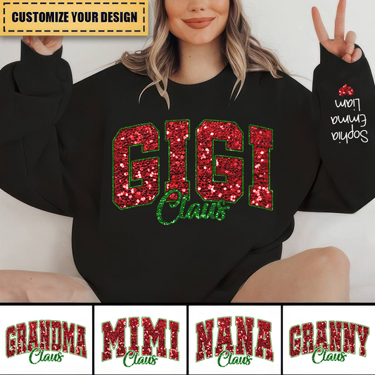 Custom Gigi Claus Christmas And Kids V2 Sweatshirt