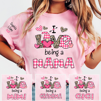 Personalized Nana Shirt I Love Being a Nana with Custom Names, Cute Grandma T Shirt Gift