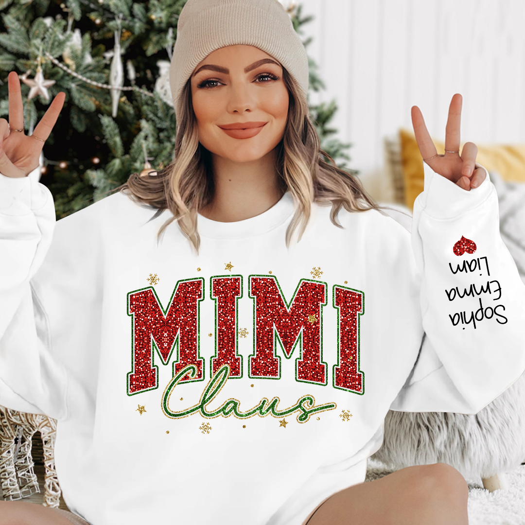 Personalized Mimi Claus Christmas And Kids 2024 Sweatshirt