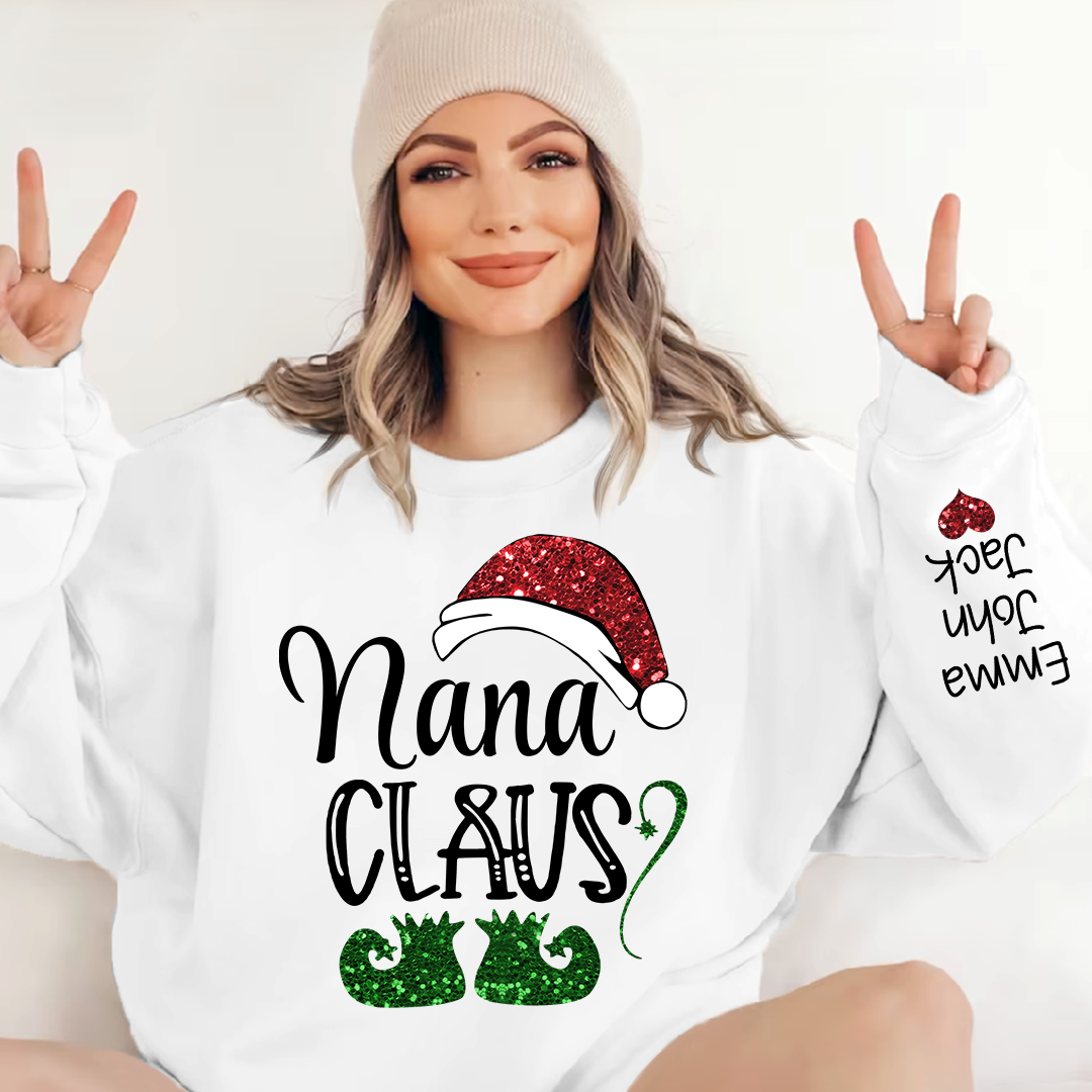 Personalized Nana Claus And Kids Sweatshirt