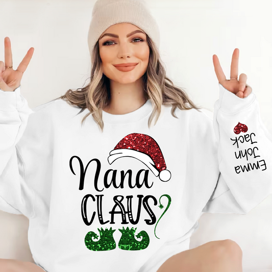 Personalized Nana Claus And Kids Sweatshirt