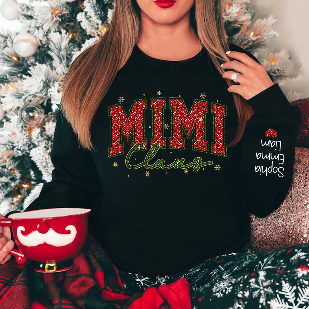 Personalized Mimi Claus Christmas And Kids 2024 Sweatshirt