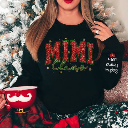 Personalized Mimi Claus Christmas And Kids 2024 Sweatshirt