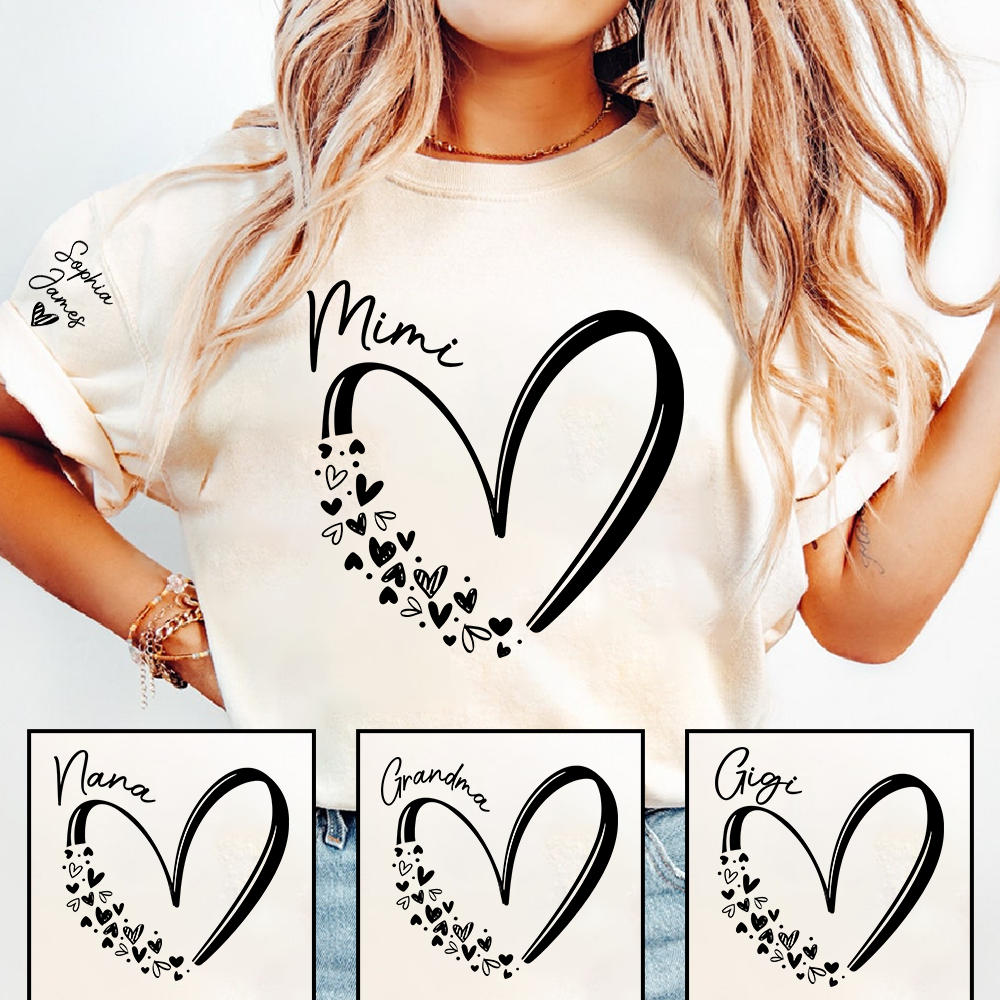 Mimi Shirt Heart Design, Personalized Grandma T-Shirt, Cute Mimi Heart Tee for Women, Meaningful Family Apparel