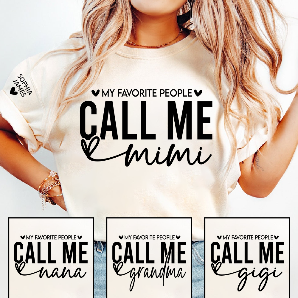 My Favorite People Call Me Mimi Shirt, Personalized Grandma T-Shirt, Custom Mimi Apparel for Women