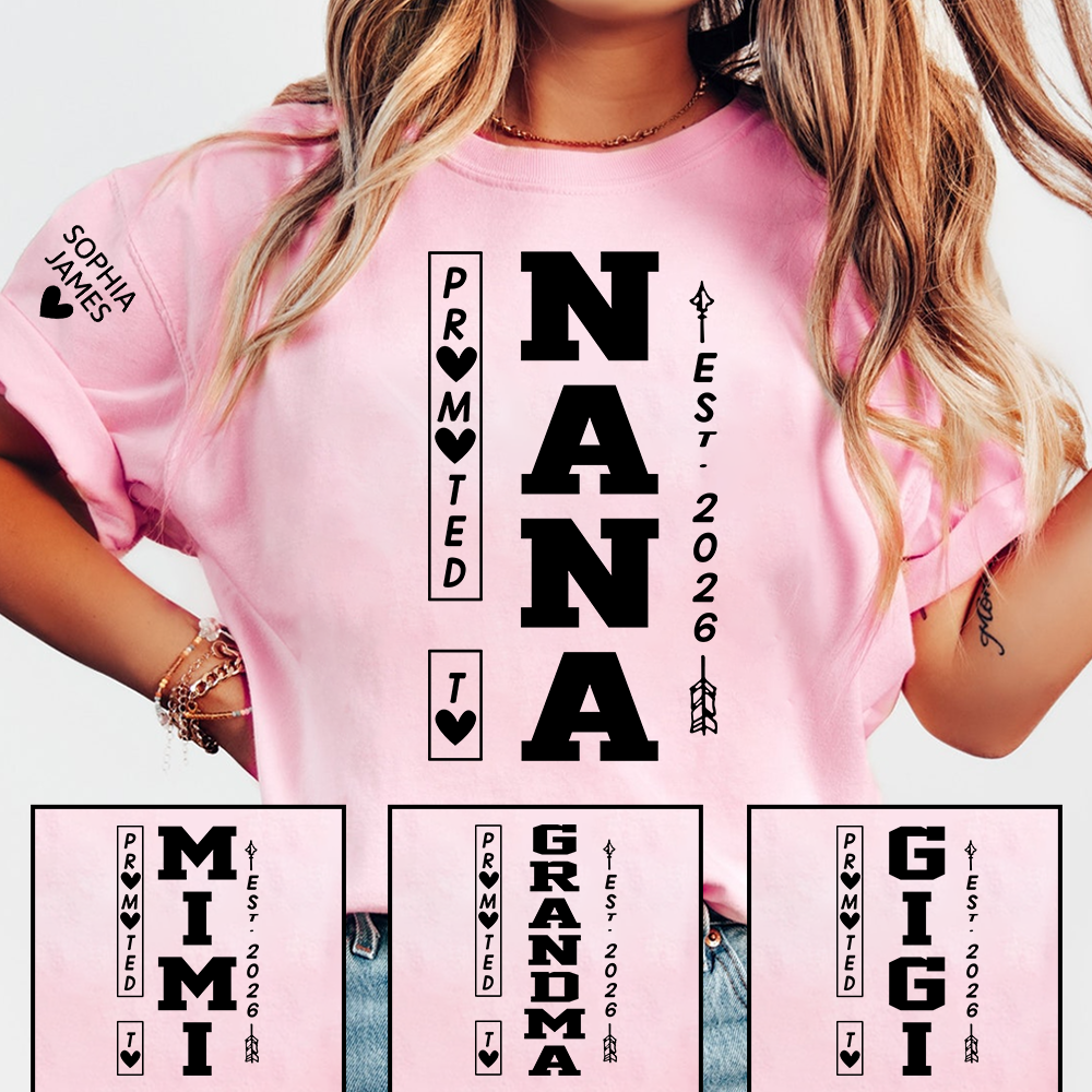 Promoted to Nana Est 2026 Shirt for Women, Cute New Grandma Announcement T-Shirt