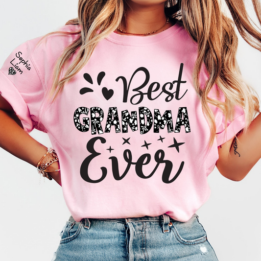 Custom Best Grandma Ever Shirt, Perfect Gift for Grandmothers with Family Names