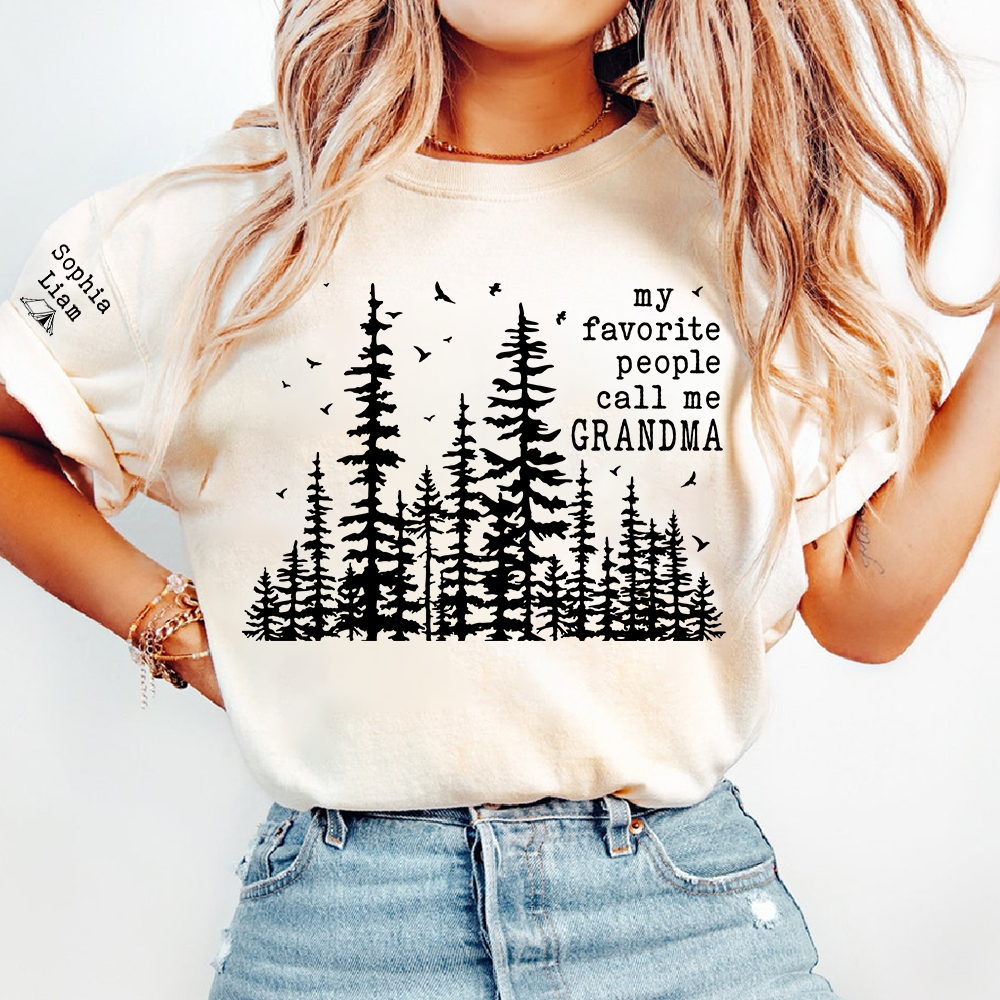Personalized Grandma Forest Shirt, My Favorite People Call Me Grandma T-Shirt, Nature Trees Wildlife Grandma Gift