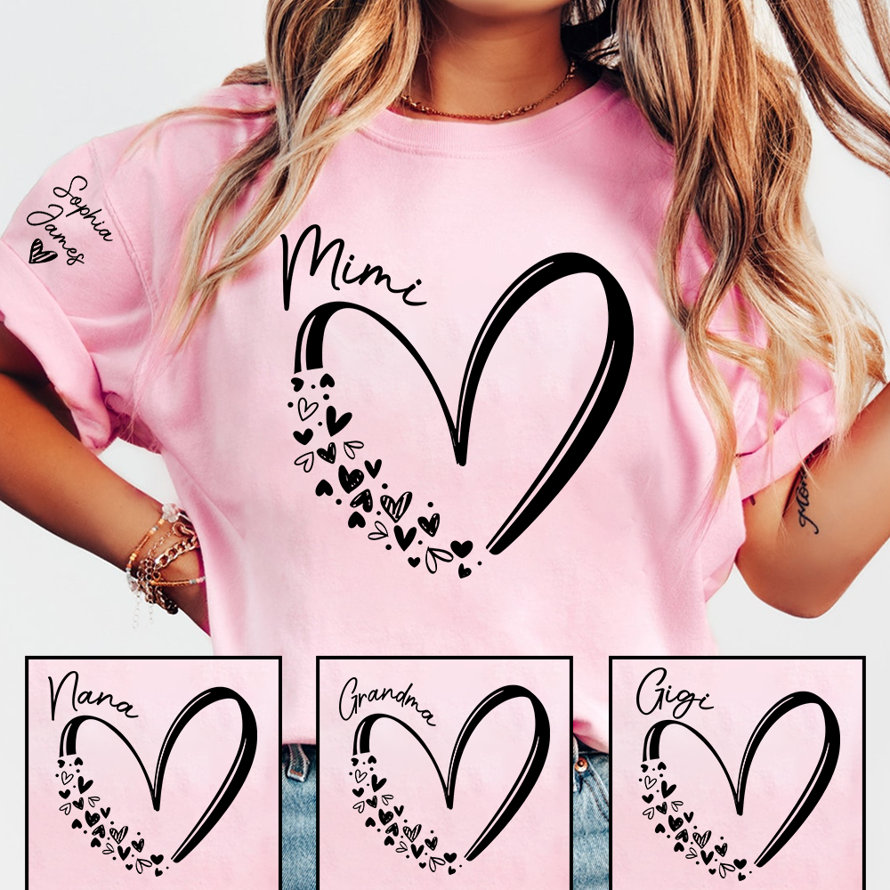 Mimi Shirt Heart Design, Personalized Grandma T-Shirt, Cute Mimi Heart Tee for Women, Meaningful Family Apparel