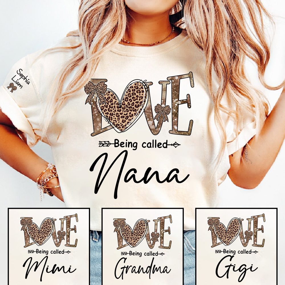 Love Being Called Nana T-Shirt, Leopard Print Nana Shirt, Stylish Grandma Apparel