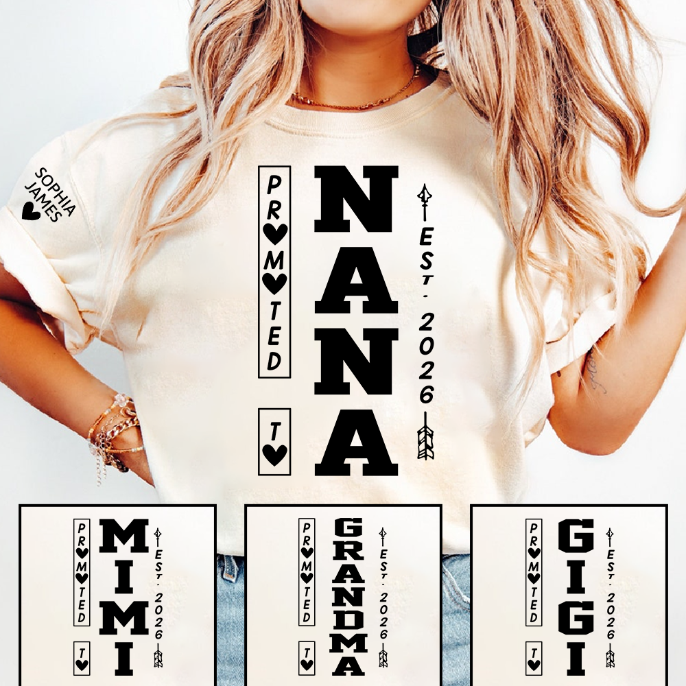 Promoted to Nana Est 2026 Shirt for Women, Cute New Grandma Announcement T-Shirt