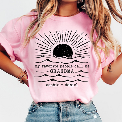 Personalized Grandma Beach Shirt, My Favorite People Call Me Grandma, Custom Grandkids Names Summer T Shirt, Grandma Gift