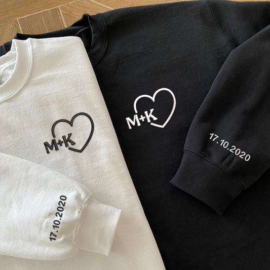 Personalised Embroidered Couples Gift, Couple Matching Personalised Sweatshirt TH