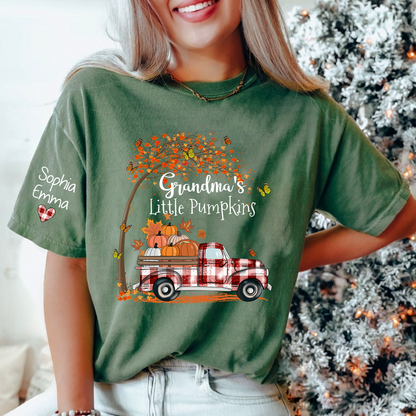 Grandma's Little Pumpkins And Kids Autumn T-Shirt
