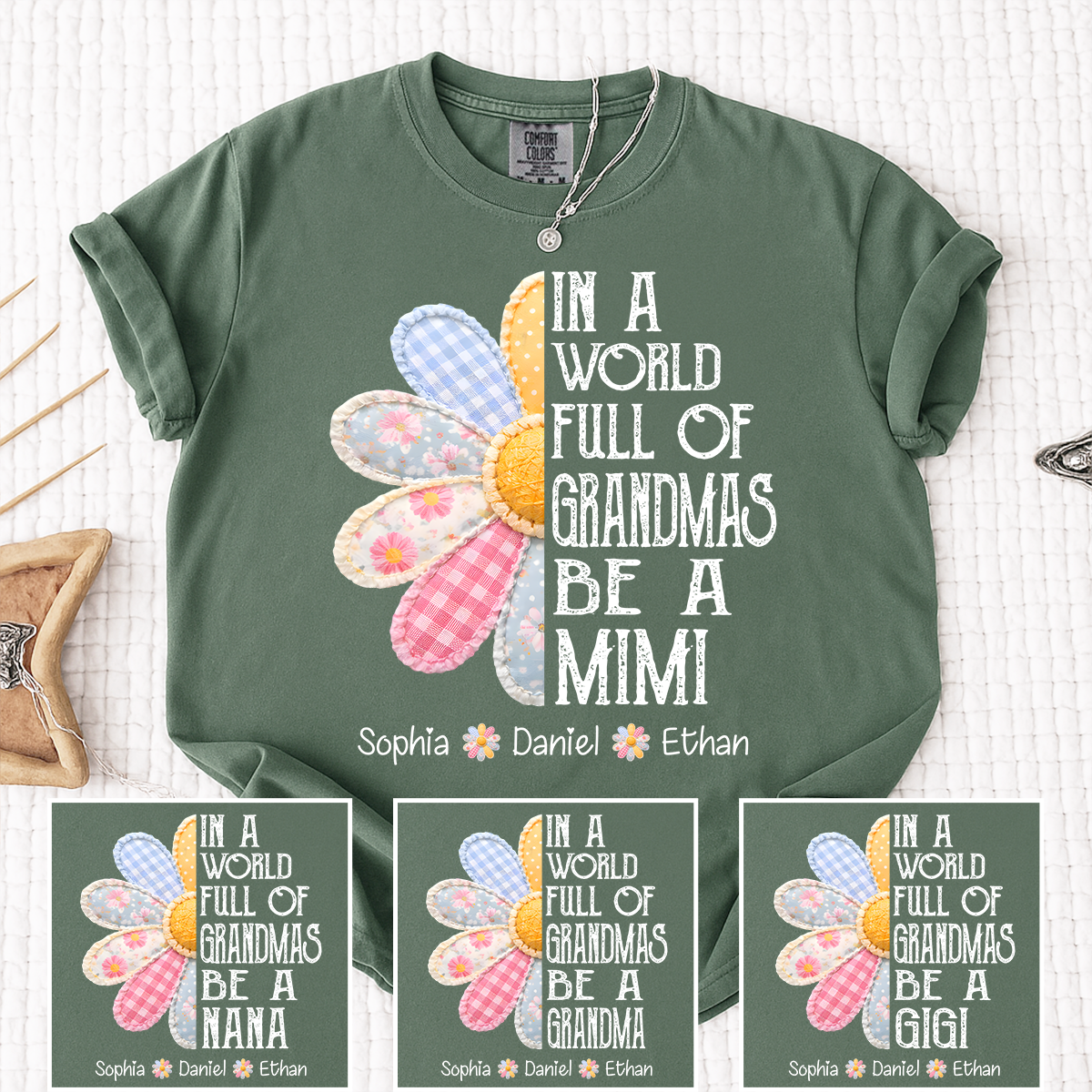 Comfort Colors Personalized In a World Full of Grandmas Be a MIMI T Shirt, Custom Family Names, Perfect Gift for Mimi