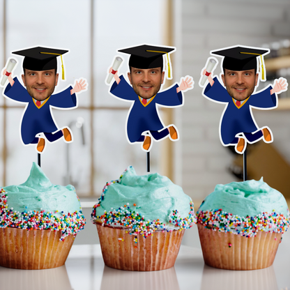 Funny Graduation Cupcake Toppers, Graduate Party Gift, Graduation Cupcake Topper, School University High School