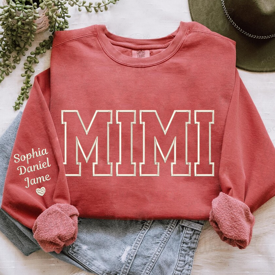 Embroidered Personalized Mama Nana Gigi Mimi and Grandkids