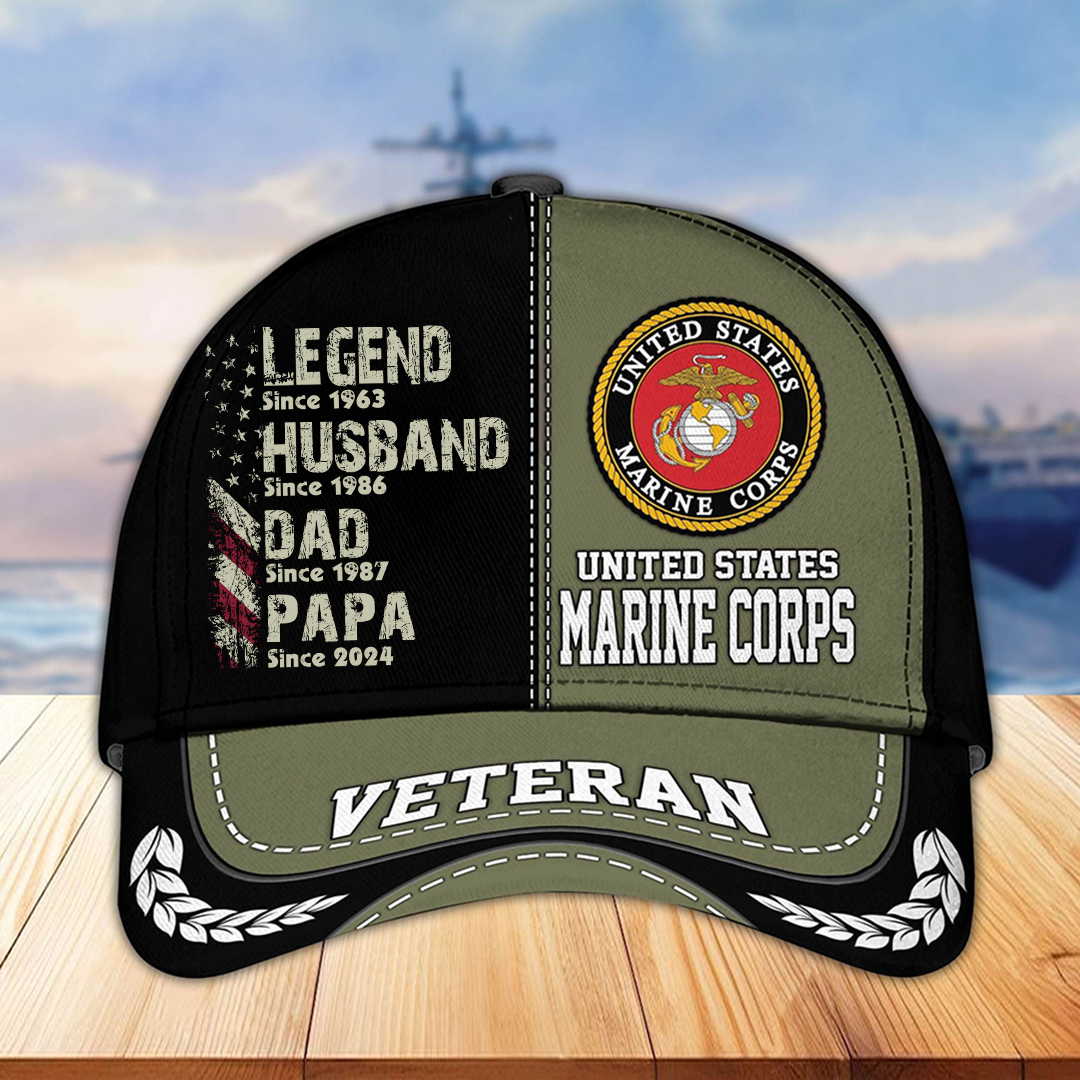Legend Husband Dad Grandpa Since Veteran Classic Cap