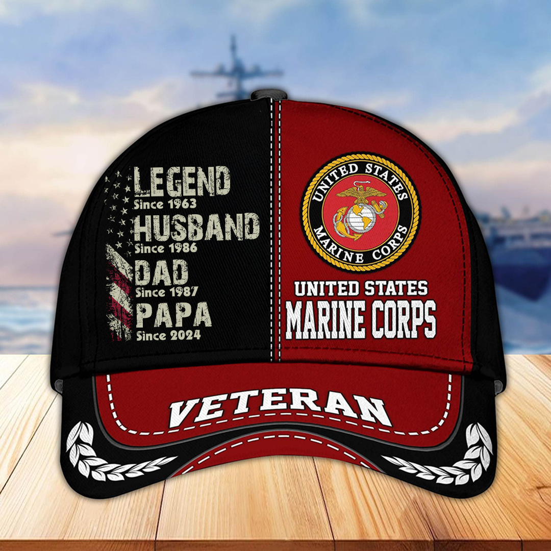 Legend Husband Dad Grandpa Since Veteran Classic Cap