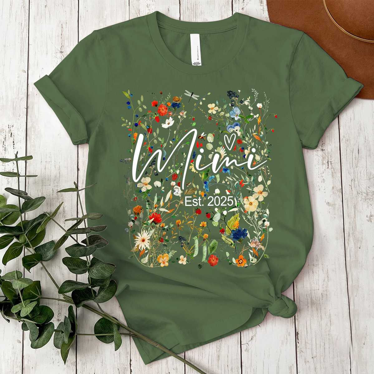 Custom Mimi Est Flower Shirt, Personalized Nickname And Grandkids, Gift For Mother's Day