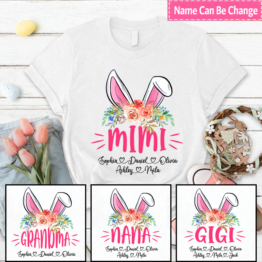 Mimi Bunny And Kid, Gift For Grandma Grammy Nana Mimi CTH01 T-Shirt