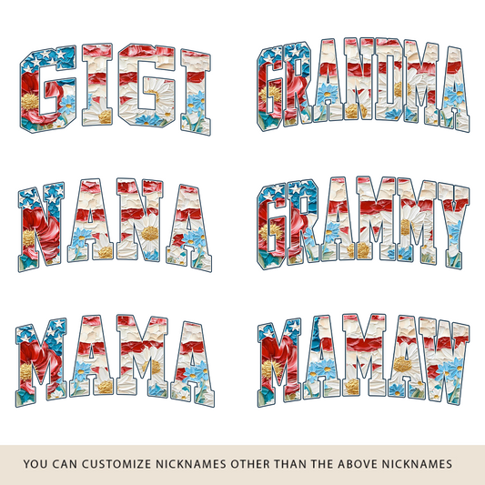 Mimi Flower America Flag Patriotic 4TH of July Gift