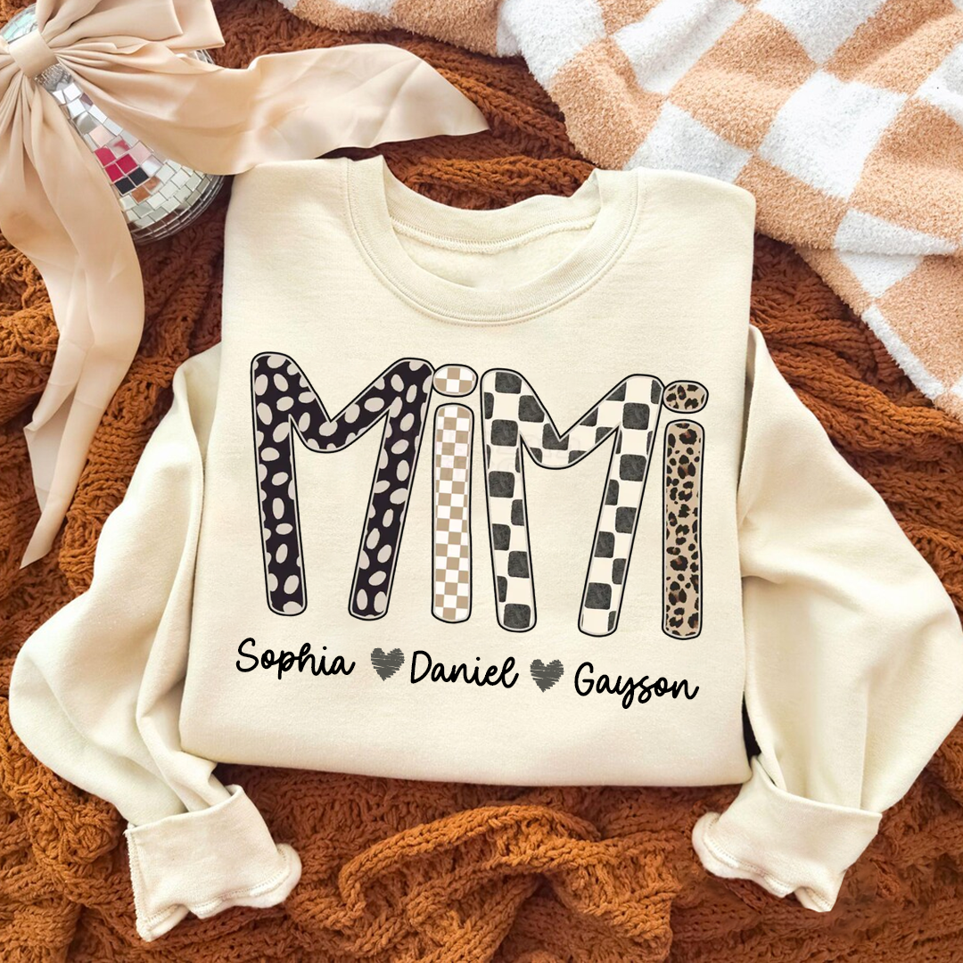 Mimi Leopard Custom Grandma Nana Gigi and Grandkids