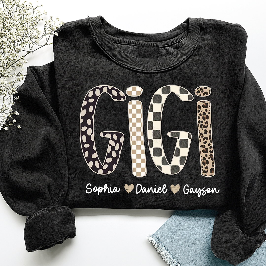 Mimi Leopard Custom Grandma Nana Gigi and Grandkids