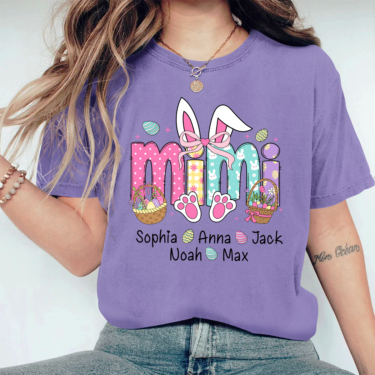 Mimi Bunny And GrandKids Easter Day Comfort Colors T-Shirt