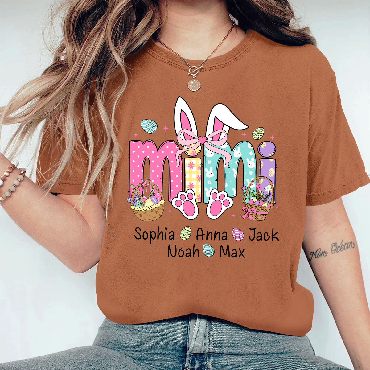 Mimi Bunny And GrandKids Easter Day Comfort Colors T-Shirt