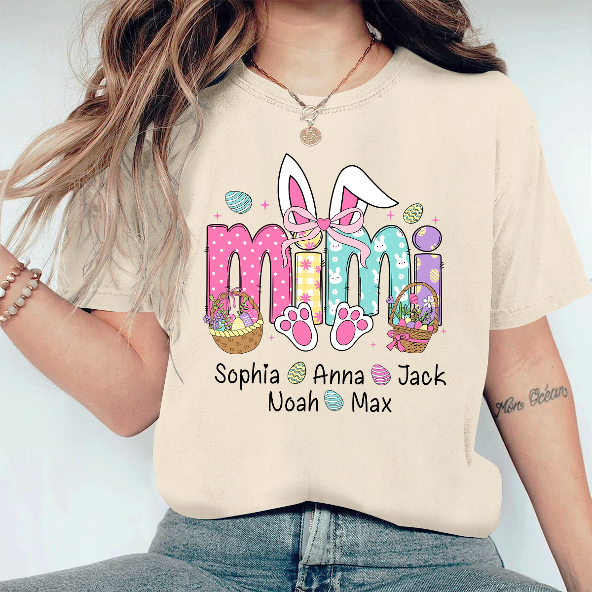 Mimi Bunny And GrandKids Easter Day Comfort Colors T-Shirt