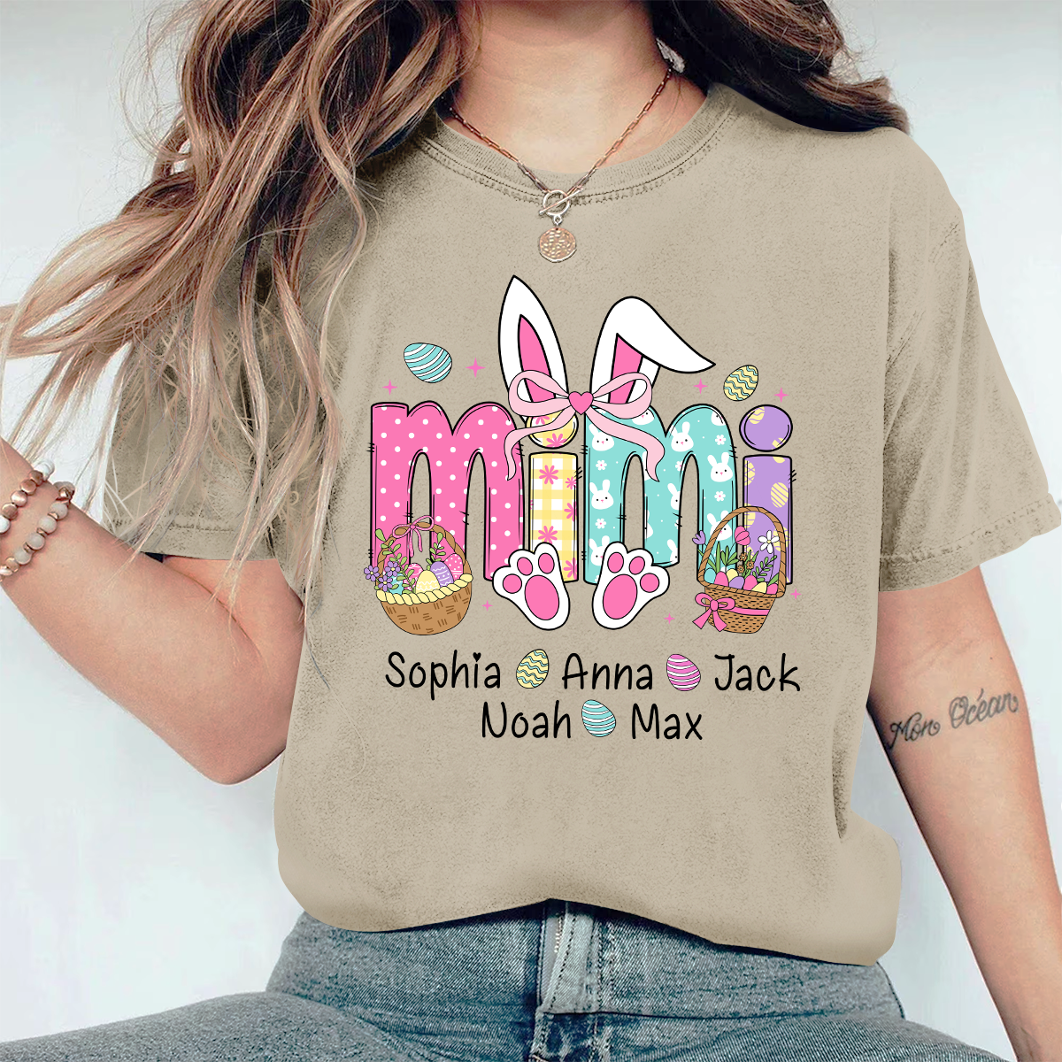 Mimi Bunny And GrandKids Easter Day Comfort Colors T-Shirt