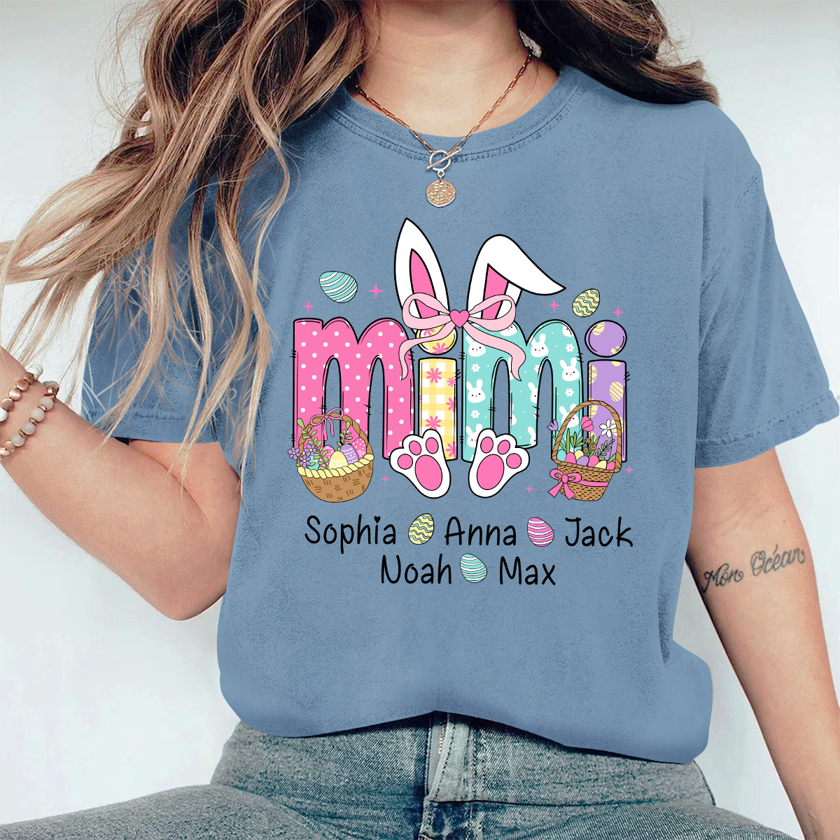 Mimi Bunny And GrandKids Easter Day Comfort Colors T-Shirt
