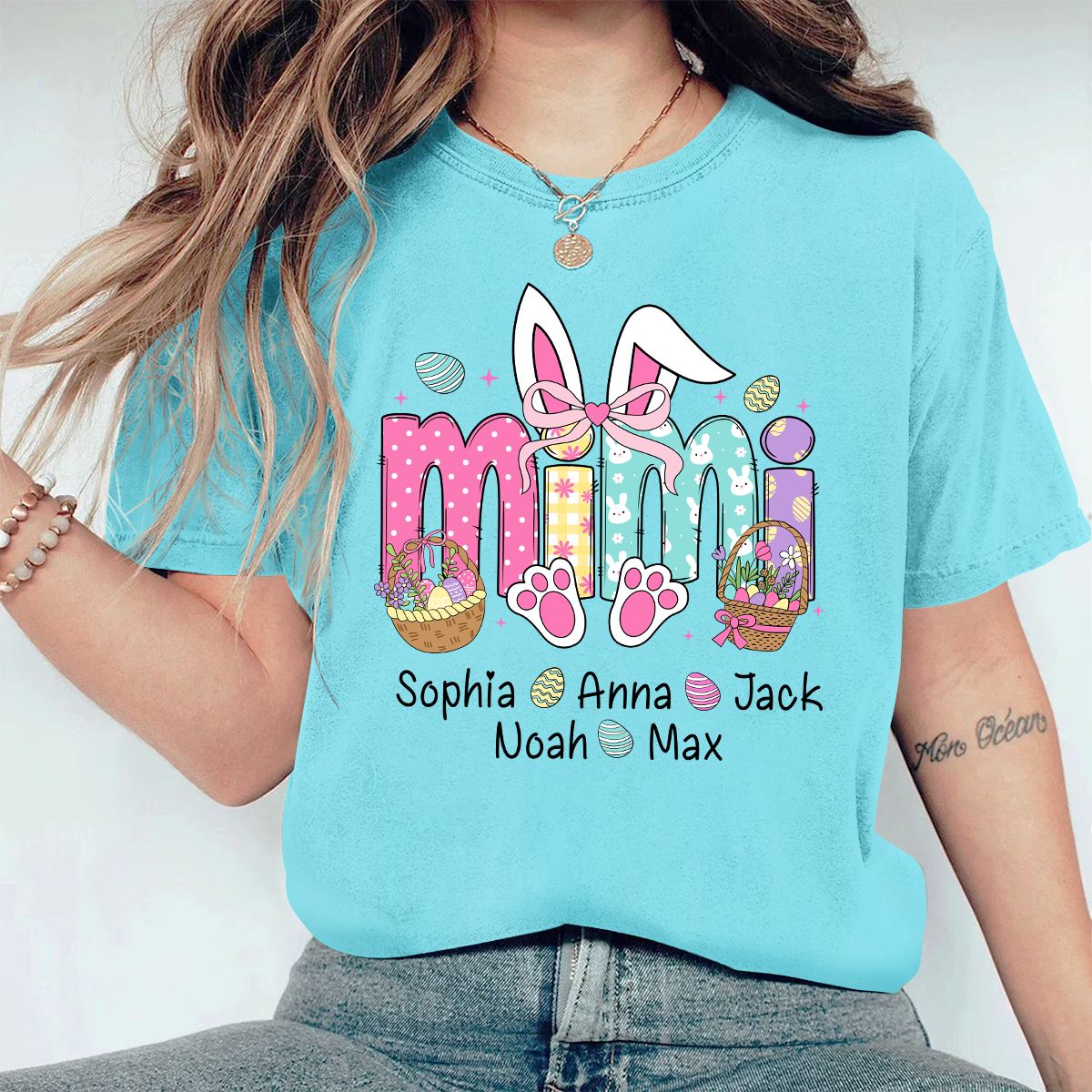 Mimi Bunny And GrandKids Easter Day Comfort Colors T-Shirt