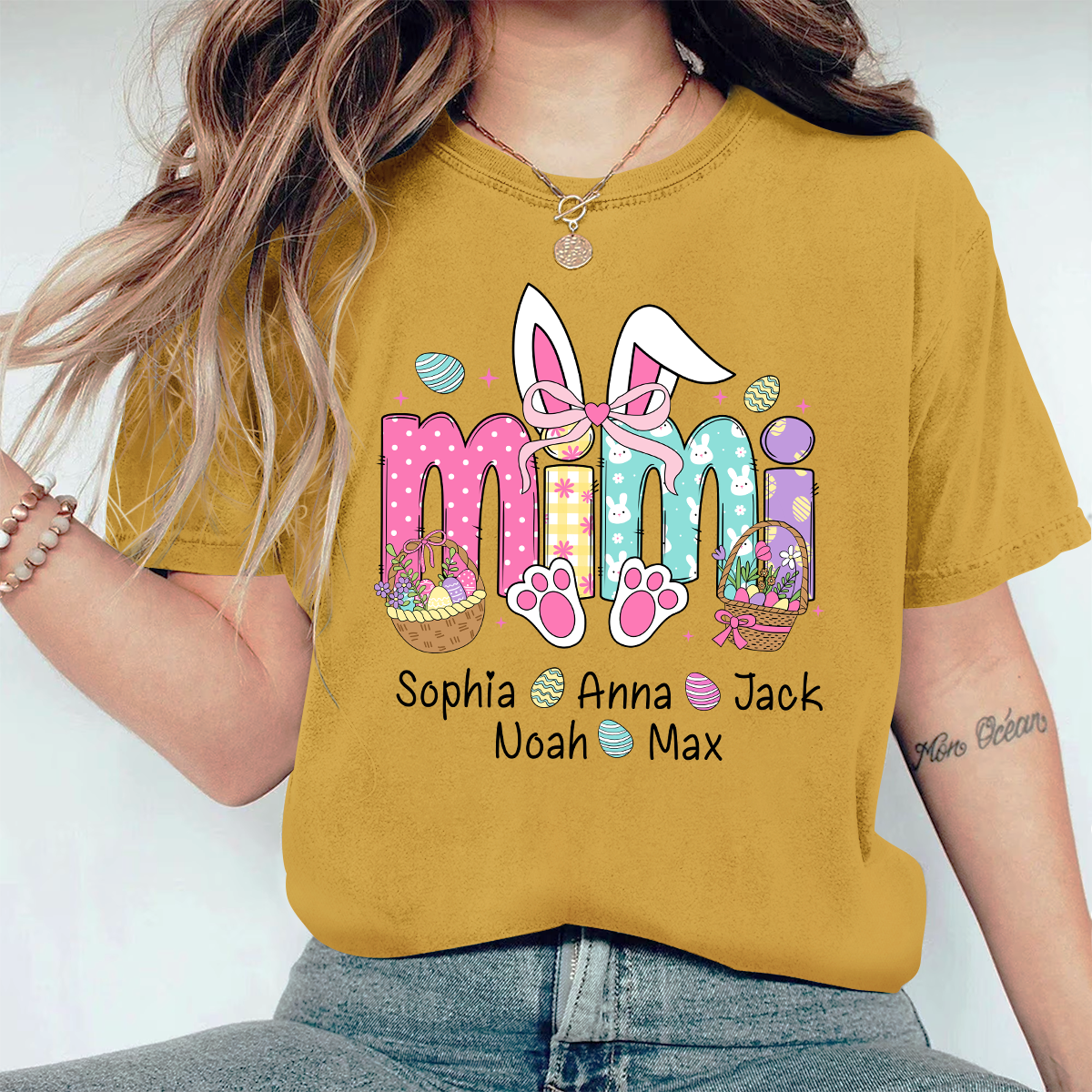 Mimi Bunny And GrandKids Easter Day Comfort Colors T-Shirt