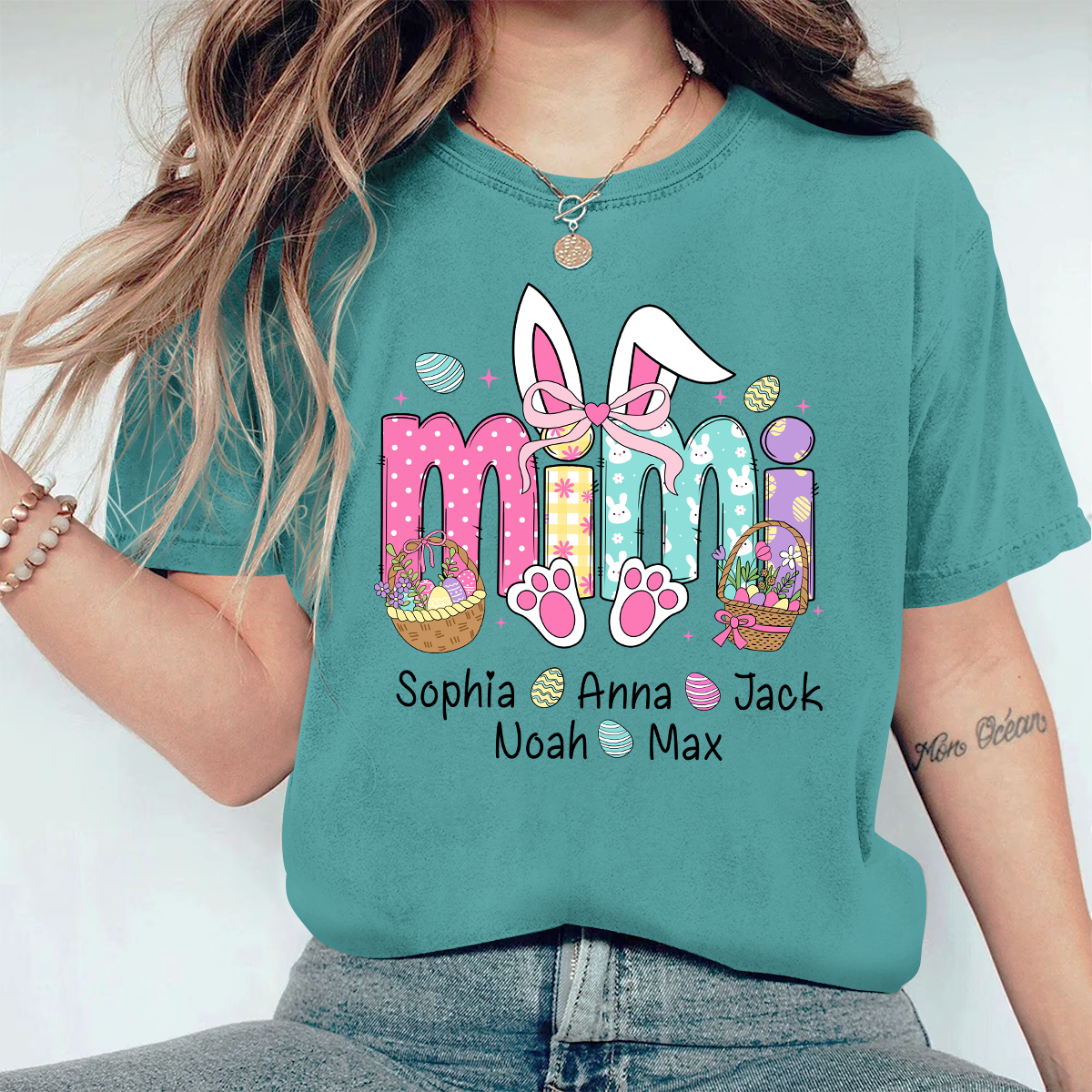 Mimi Bunny And GrandKids Easter Day Comfort Colors T-Shirt