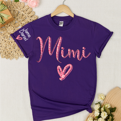 Mimi and Grandkis Leopard Heart T-shirt