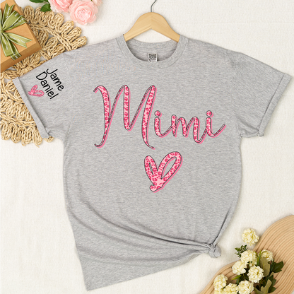 Mimi and Grandkis Leopard Heart T-shirt