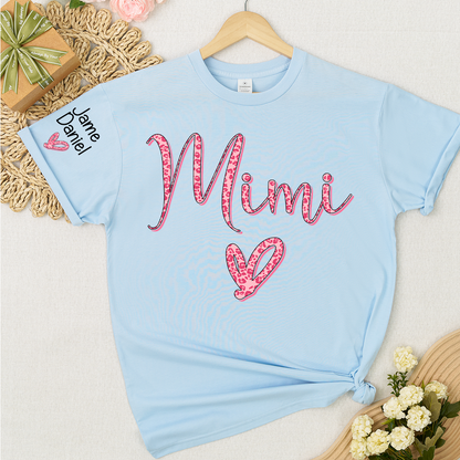 Mimi and Grandkis Leopard Heart T-shirt