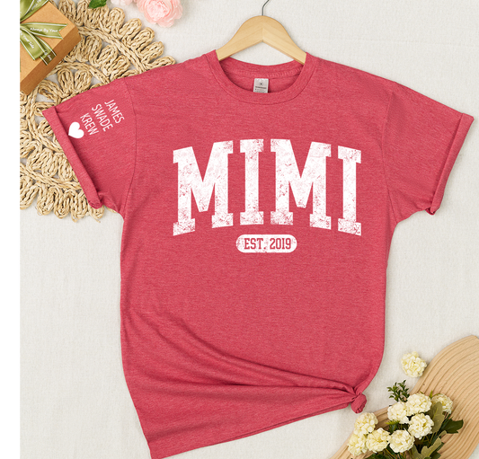 Personalize Mom, Nana, Mimi, Grandma Gift Custom Name Kids T-shirt