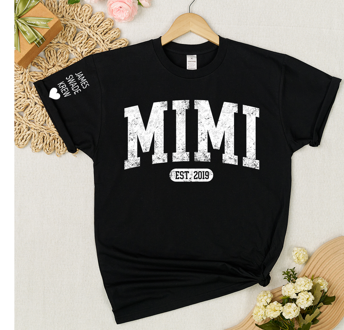 Personalize Mom, Nana, Mimi, Grandma Gift Custom Name Kids T-shirt