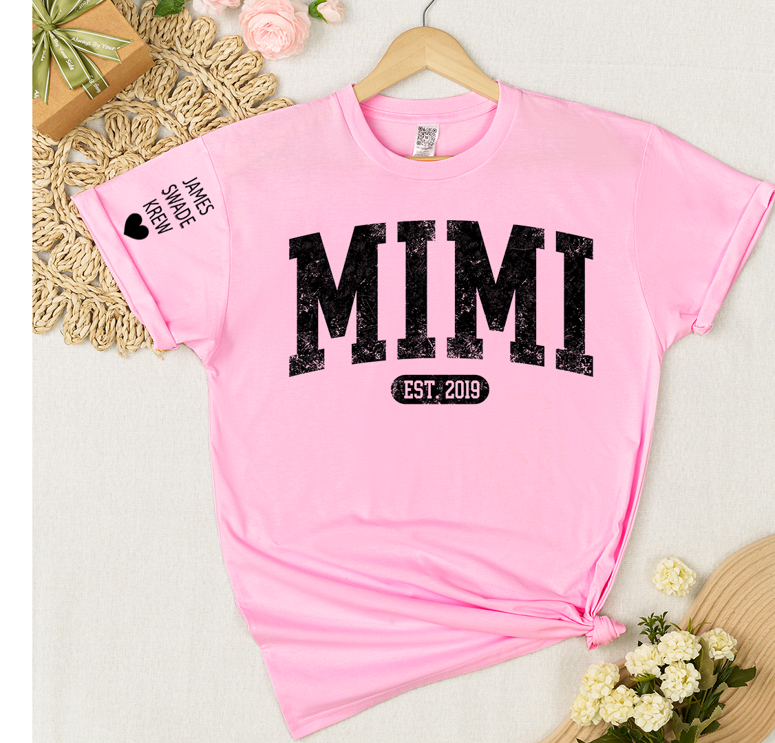 Personalize Mom, Nana, Mimi, Grandma Gift Custom Name Kids T-shirt