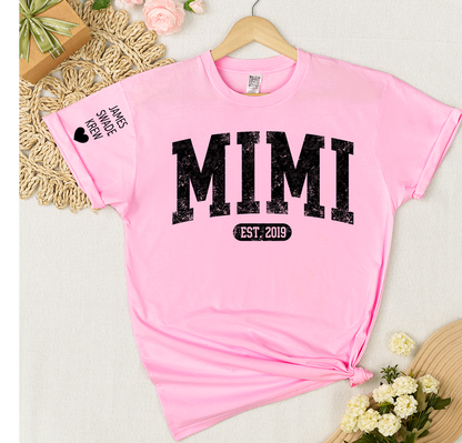 Personalize Mom, Nana, Mimi, Grandma Gift Custom Name Kids T-shirt
