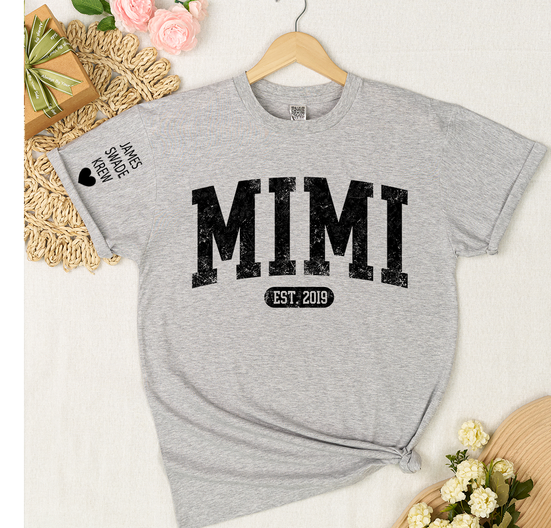 Personalize Mom, Nana, Mimi, Grandma Gift Custom Name Kids T-shirt